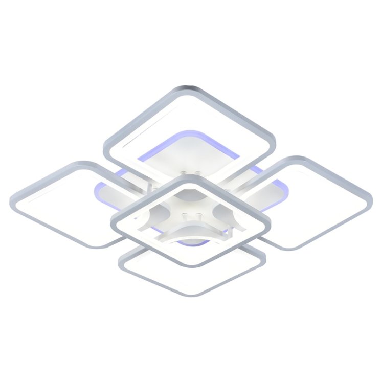 Светодиодная диммируемая люстра с ПДУ Profit Light 8057/4+1 WHT 170W+10W RGB