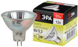 Галогенная лампа GU5.3 50W 3000К (теплый) Эра GU5.3-MR16-50W-12V-CL (C0027358)