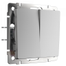 Выключатель двухклавишный проходной (серебряный) Werkel W1122006