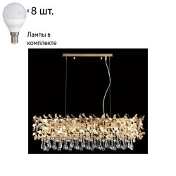 Подвесная люстра Crystal Lux с лампочками Romeo SP8 Gold L1000+Lamps E14 P45
