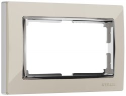 Рамка для двойной розетки (слоновая кость/хром) Werkel W0081903
