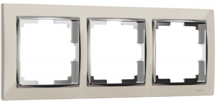 Рамка на 3 поста (слоновая кость/хром) Werkel W0031903