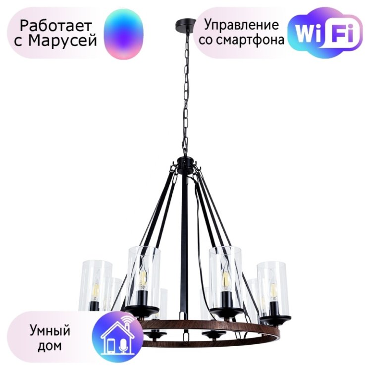 Подвесная люстра Arte Lamp Dalim с поддержкой Маруся A7014SP-8BK-М