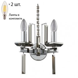 Бра Crystal Lux с лампочками MARRON AP2 CHROME+Lamps E14 Свеча